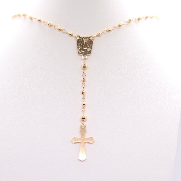 19k Gold Rosary Necklace Portuguese Solid Yellow Gold (800 Purity) -19 inches - Picture 4 of 12
